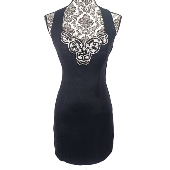 VINTAGE 80s FLIRTATIONS ALFRED ANGELO Sequin Bead Party Prom Dress 12 - Picture 2 of 7